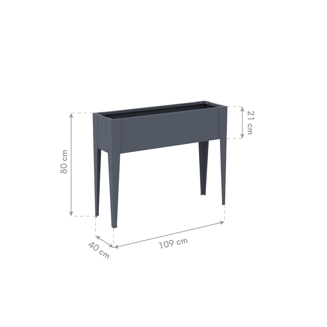 Hochbeet 'Vedura L' Stahl anthrazit 109 x 40 x 80 cm
