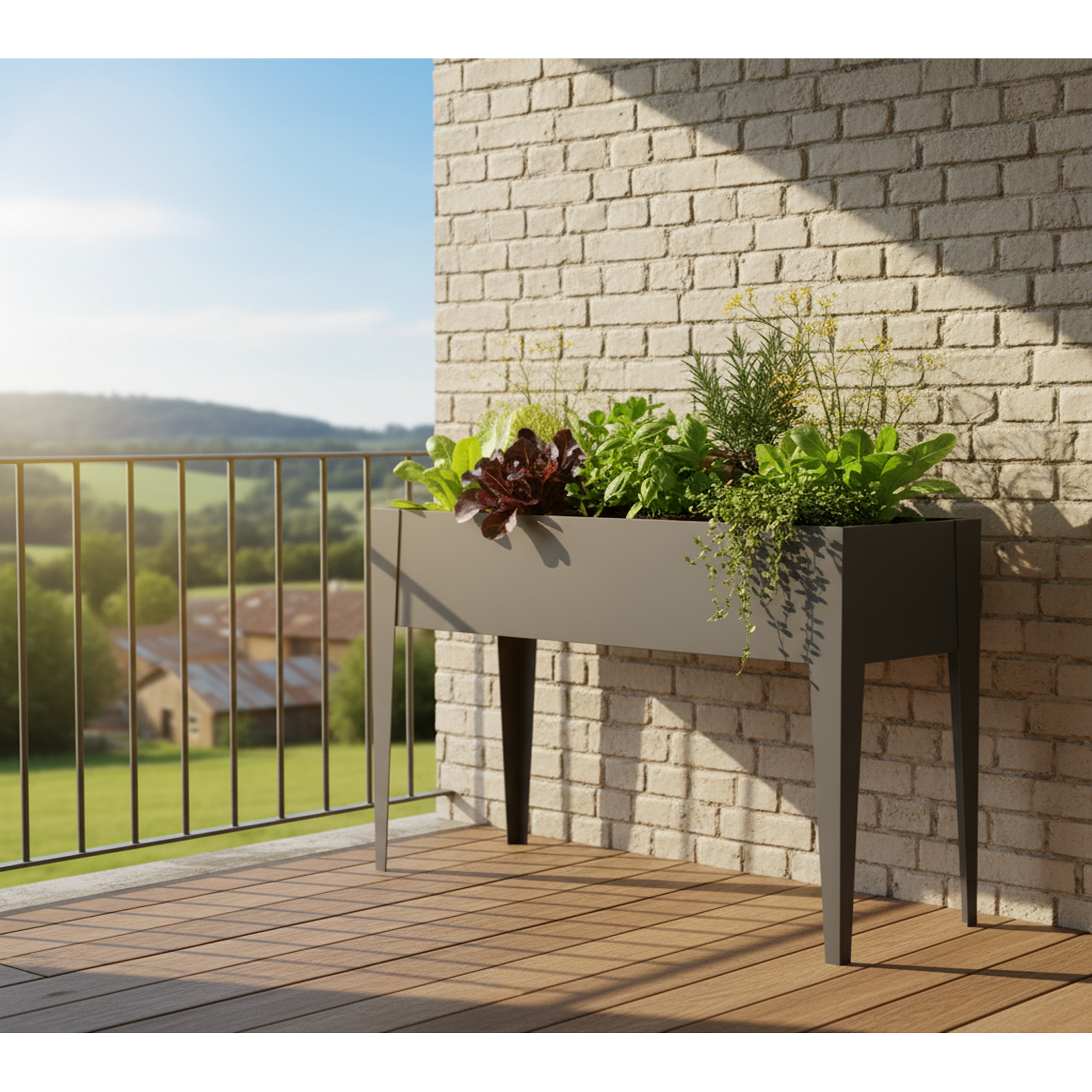 Hochbeet 'Vedura M' Stahl anthrazit 100 x 30 x 80 cm