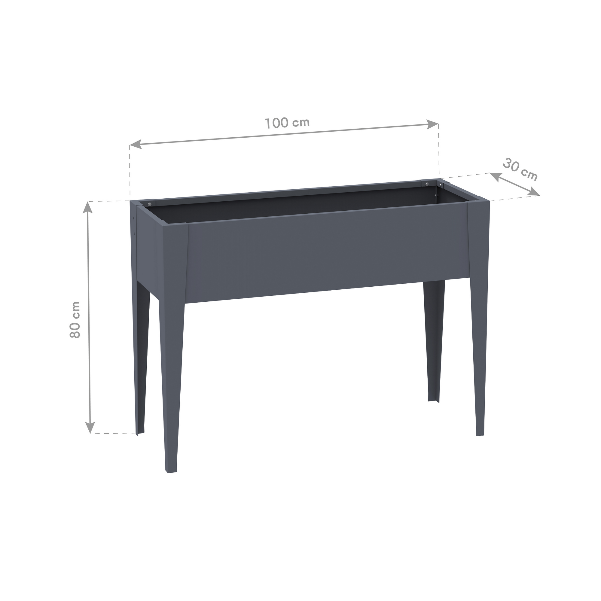 Hochbeet 'Vedura M' Stahl anthrazit 100 x 30 x 80 cm