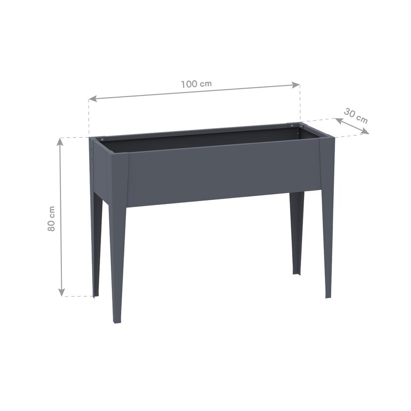 Hochbeet 'Vedura M' Stahl anthrazit 100 x 30 x 80 cm