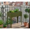 Hochbeet 'Vedura S' Stahl olivfarben 74 x 40 x 80 cm