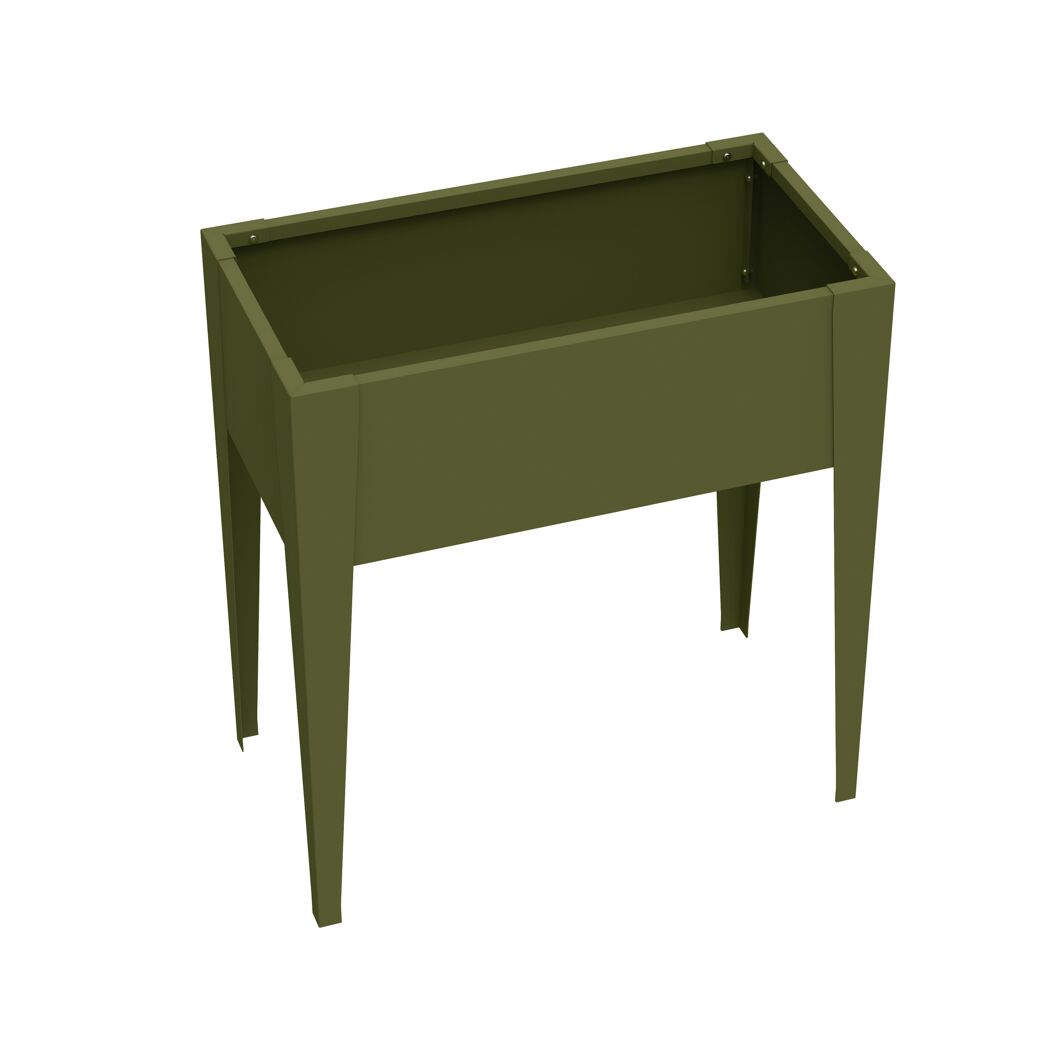 Hochbeet 'Vedura S' Stahl olivfarben 74 x 40 x 80 cm