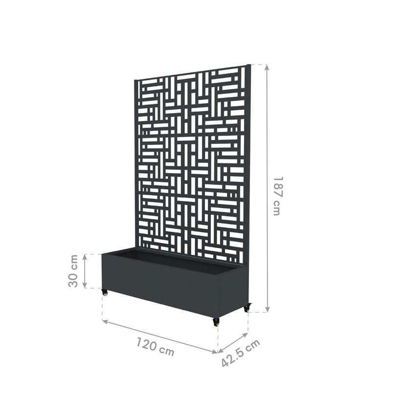Rankkasten 'Dekora 3' anthrazit 120 x 32 x 42,5 cm