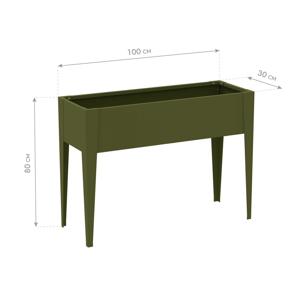 Hochbeet 'Vedura M' Stahl olivfarben 100 x 50 x 80 cm