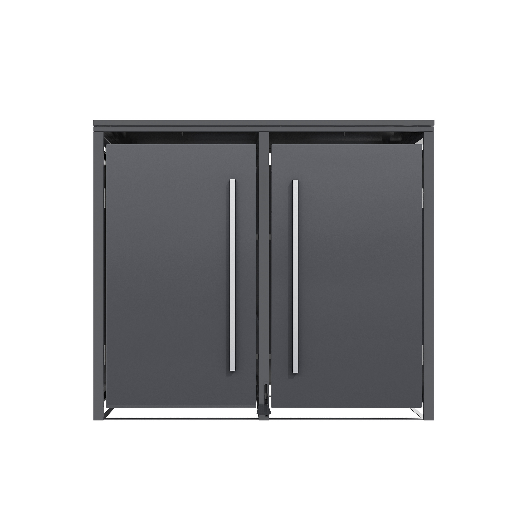 Mülltonnenbox 'Pedura' Stahl 2 x 240 l anthrazit 132 x 80 x 116 cm, mit Fußpedal