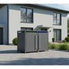 Mülltonnenbox 'Pedura' Stahl 2 x 240 l anthrazit 132 x 80 x 116 cm, mit Fußpedal