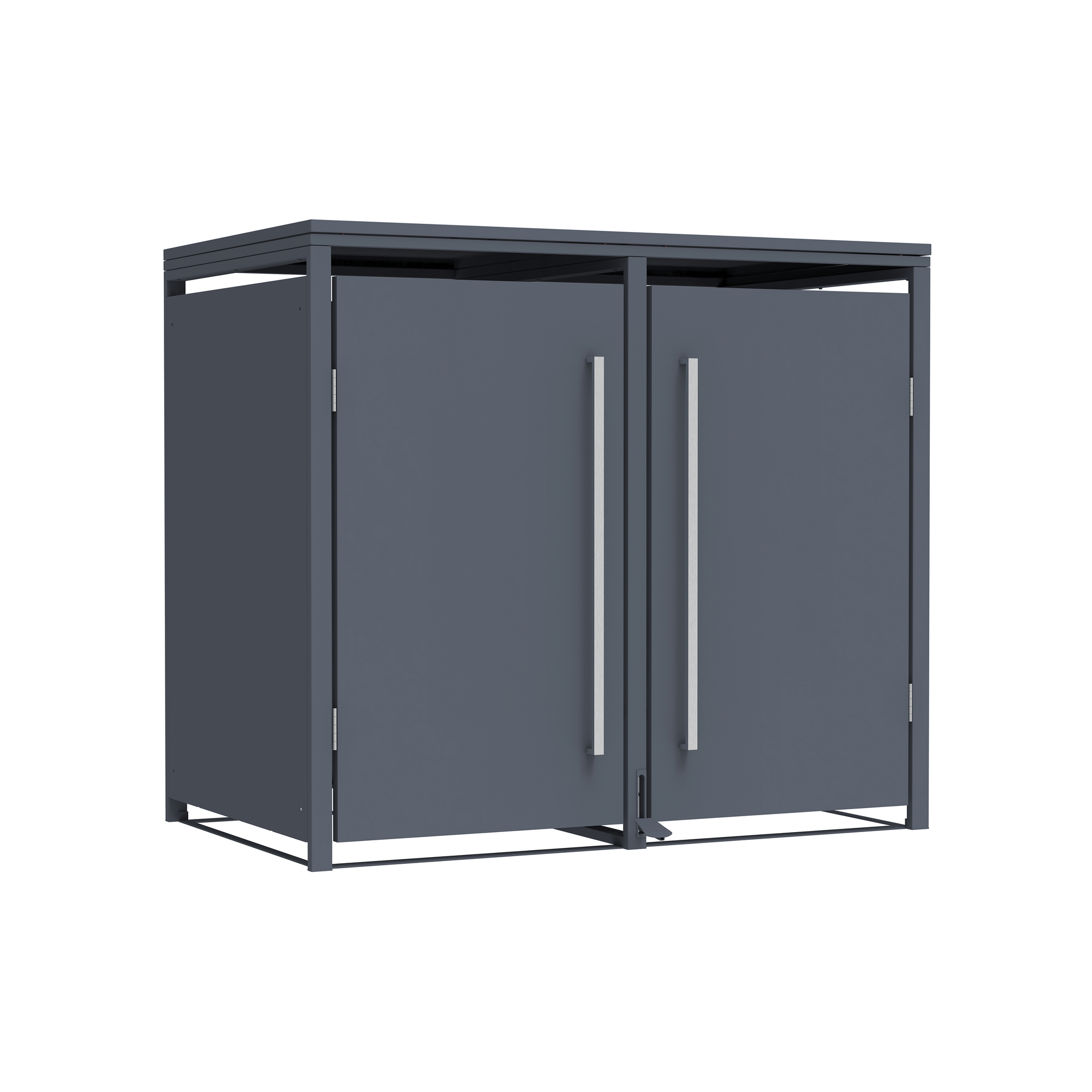 Mülltonnenbox 'Pedura' Stahl 2 x 240 l anthrazit 132 x 80 x 116 cm, mit Fußpedal