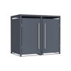 Mülltonnenbox 'Pedura' Stahl 2 x 240 l anthrazit 132 x 80 x 116 cm, mit Fußpedal
