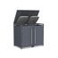 Mülltonnenbox 'Pedura' Stahl 2 x 240 l anthrazit 132 x 80 x 116 cm, mit Fußpedal