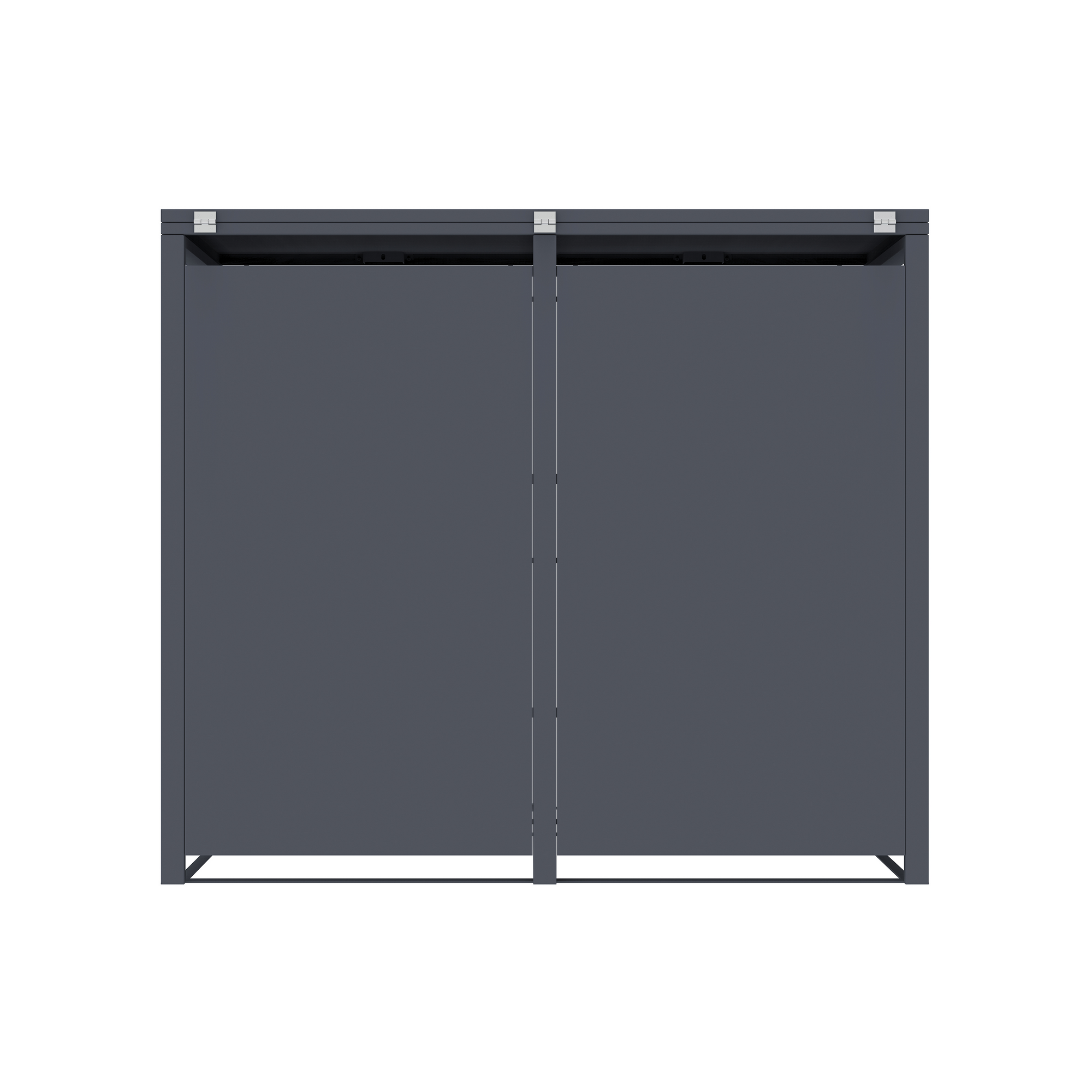 Mülltonnenbox 'Pedura' Stahl 2 x 240 l anthrazit 132 x 80 x 116 cm, mit Fußpedal