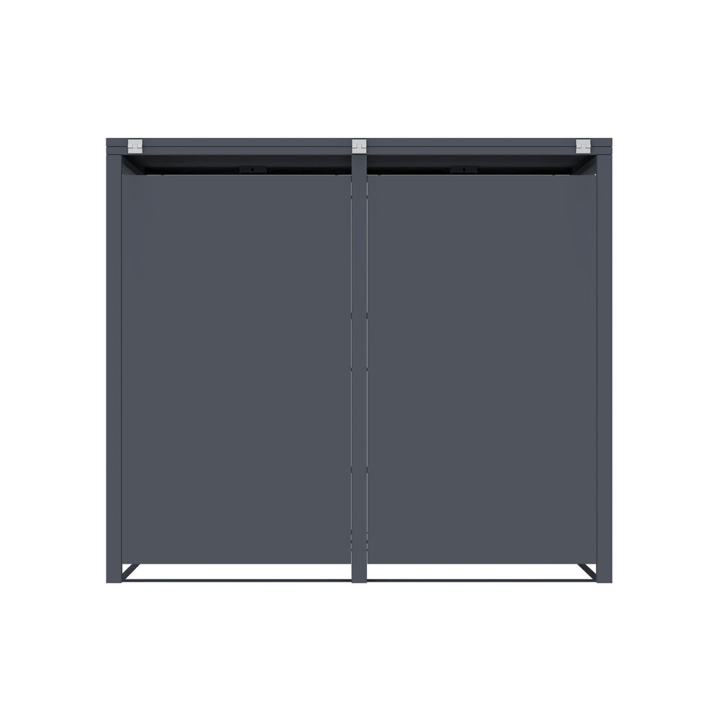 Mülltonnenbox 'Pedura' Stahl 2 x 240 l anthrazit 132 x 80 x 116 cm, mit Fußpedal