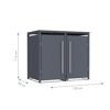 Mülltonnenbox 'Pedura' Stahl 2 x 240 l anthrazit 132 x 80 x 116 cm, mit Fußpedal