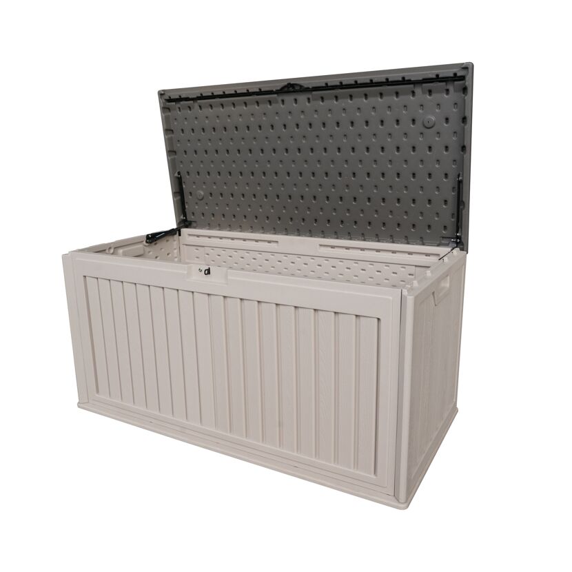 Gartenbox 'Alba' 380 l Kunststoff cremefarben 128 x 63 x 64 cm