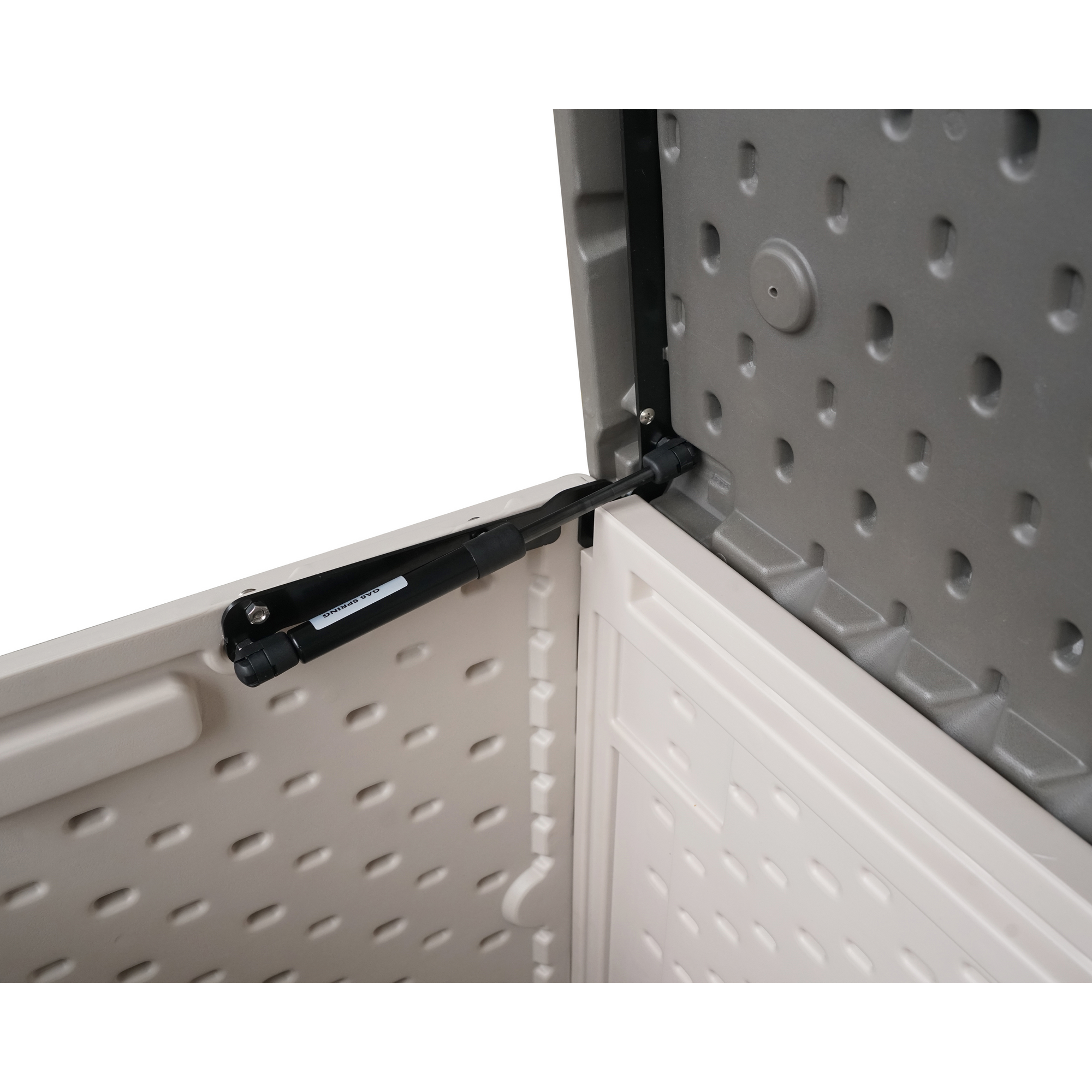 Gartenbox 'Alba' 380 l Kunststoff cremefarben 128 x 63 x 64 cm