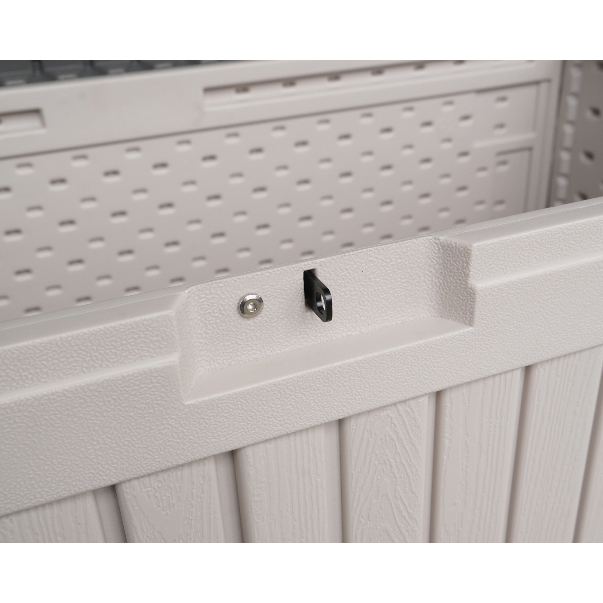 Gartenbox 'Alba' 380 l Kunststoff cremefarben 128 x 63 x 64 cm