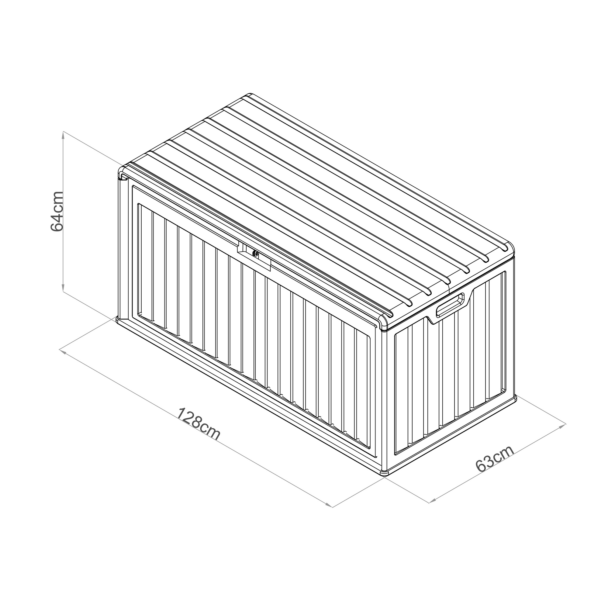 Gartenbox 'Alba' 380 l Kunststoff cremefarben 128 x 63 x 64 cm