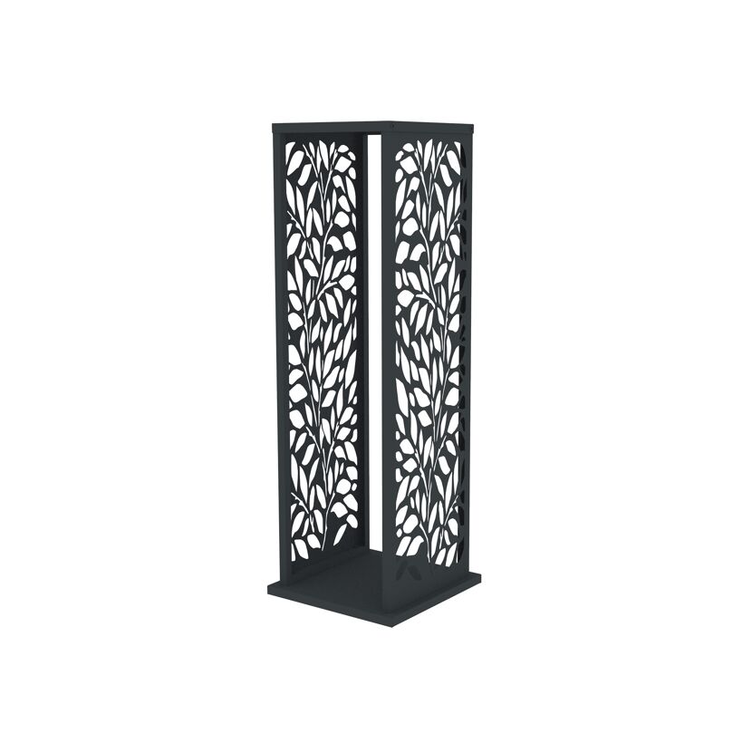 Kaminholzregal 'Luma Flow' Stahl anthrazit 37,5 x 37,5 x 112 cm