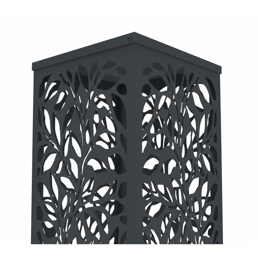 Kaminholzregal 'Luma Flow' Stahl anthrazit 37,5 x 37,5 x 112 cm