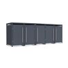 Mülltonnenbox 'Pedura' Stahl 5 x 240 l anthrazit 331 x 80 x 116 cm, mit Fußpedal