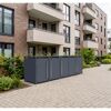 Mülltonnenbox 'Pedura' Stahl 5 x 240 l anthrazit 331 x 80 x 116 cm, mit Fußpedal