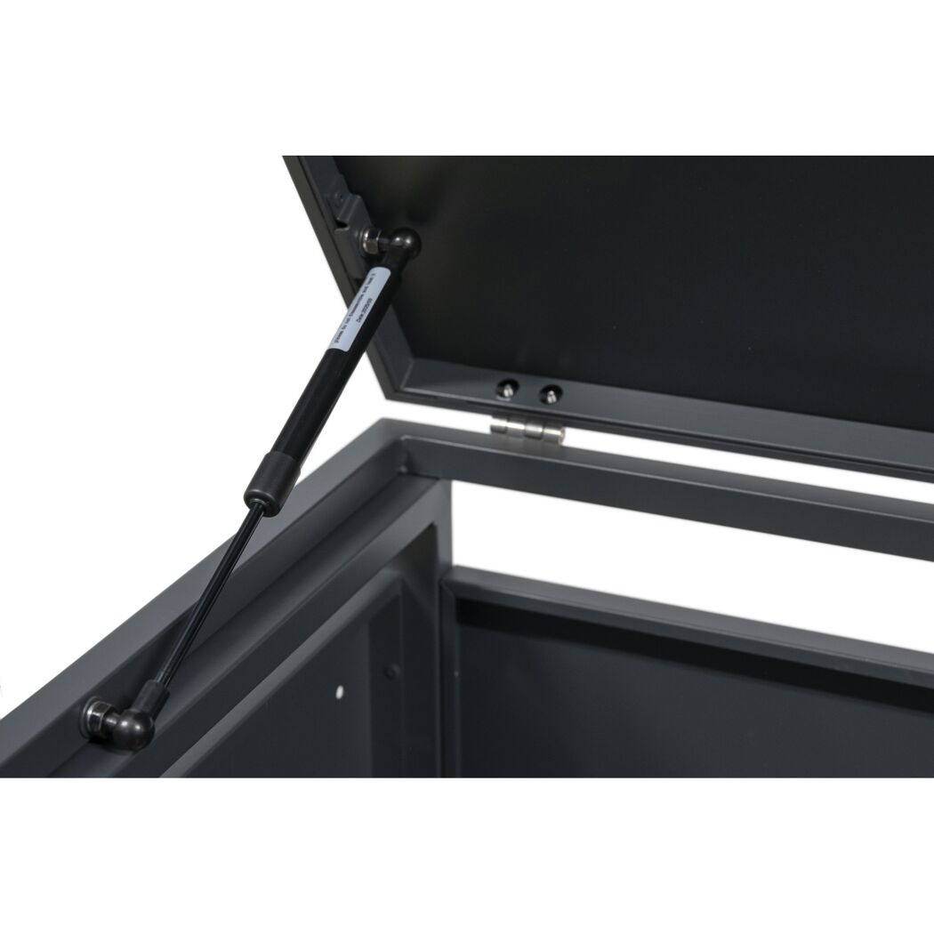 Mülltonnenbox 'Pedura' Stahl 5 x 240 l anthrazit 331 x 80 x 116 cm, mit Fußpedal