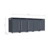 Mülltonnenbox 'Pedura' Stahl 5 x 240 l anthrazit 331 x 80 x 116 cm, mit Fußpedal