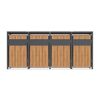 Mülltonnenbox 'Varius' Stahl 4 x 240 l anthrazit/Holzoptik 265 x 80 x 116 cm