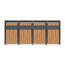 Mülltonnenbox 'Varius' Stahl 4 x 240 l anthrazit/Holzoptik 265 x 80 x 116 cm