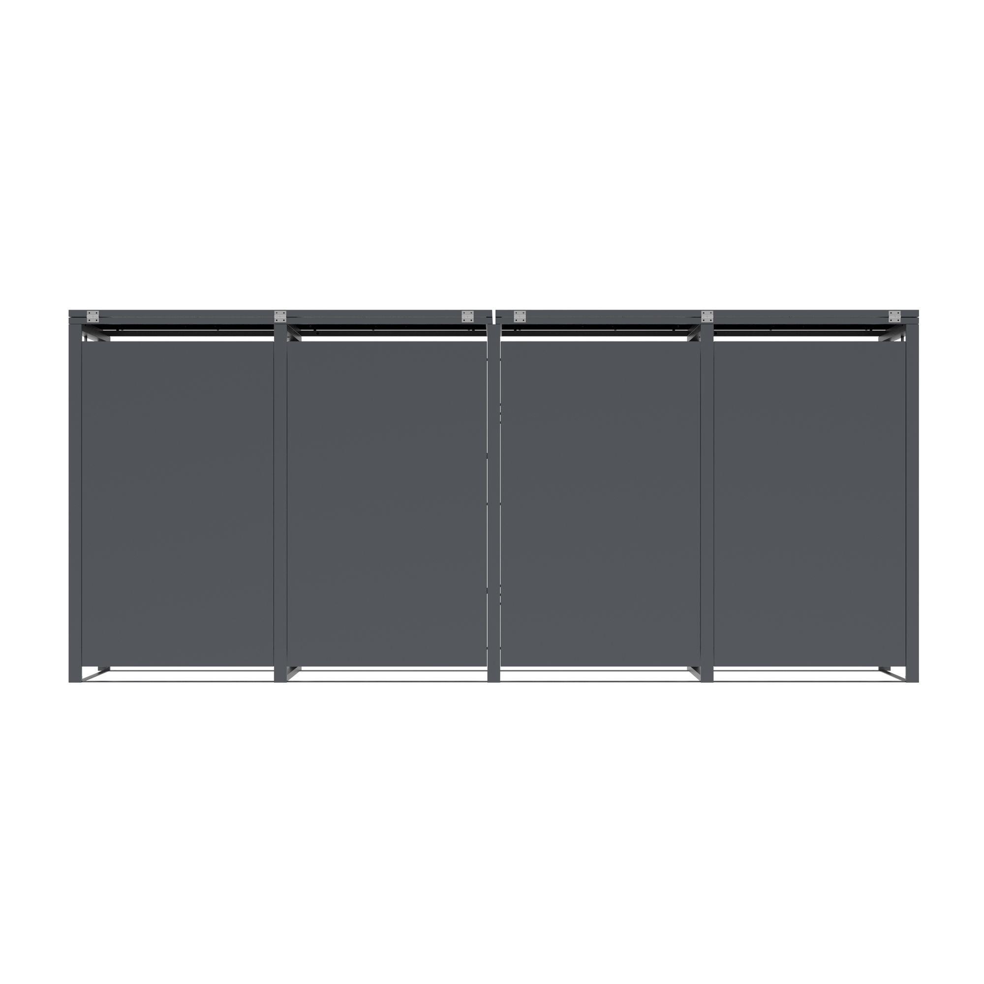Mülltonnenbox 'Varius' Stahl 4 x 240 l anthrazit/Holzoptik 265 x 80 x 116 cm