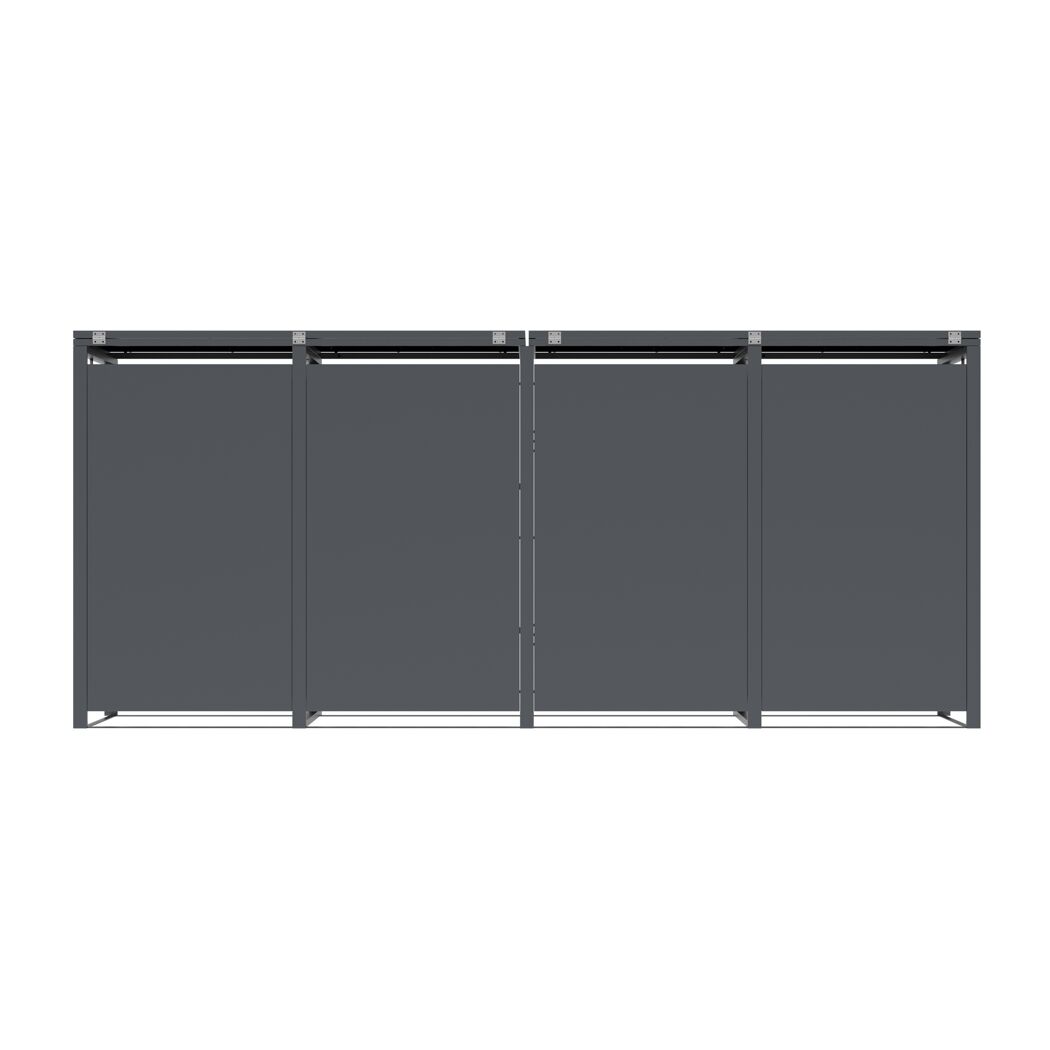 Mülltonnenbox 'Varius' Stahl 4 x 240 l anthrazit/Holzoptik 265 x 80 x 116 cm