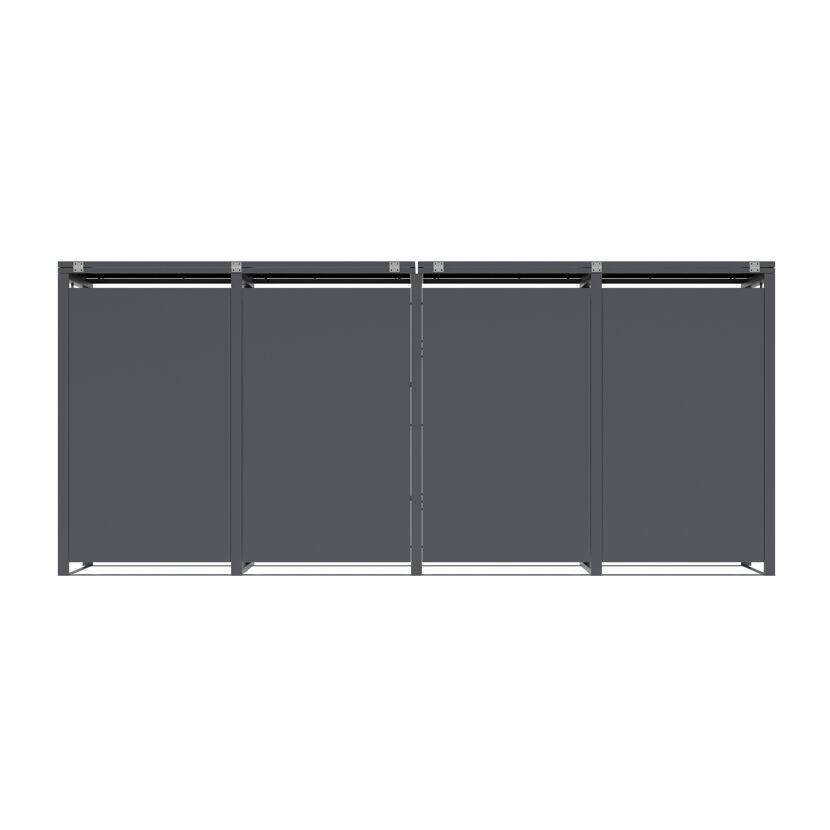 Mülltonnenbox 'Varius' Stahl 4 x 240 l anthrazit/Holzoptik 265 x 80 x 116 cm