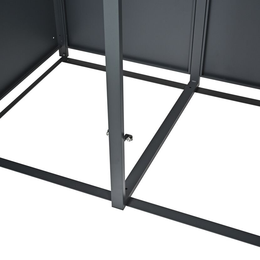 Mülltonnenbox 'Varius' Stahl 4 x 240 l anthrazit/Holzoptik 265 x 80 x 116 cm