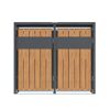 Mülltonnenbox 'Varius' Stahl 2 x 240 l anthrazit/Holzoptik 132 x 80 x 116 cm