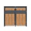 Mülltonnenbox 'Varius' Stahl 2 x 240 l anthrazit/Holzoptik 132 x 80 x 116 cm