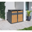 Mülltonnenbox 'Varius' Stahl 2 x 240 l anthrazit/Holzoptik 132 x 80 x 116 cm