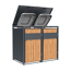 Mülltonnenbox 'Varius' Stahl 2 x 240 l anthrazit/Holzoptik 132 x 80 x 116 cm