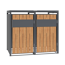 Mülltonnenbox 'Varius' Stahl 2 x 240 l anthrazit/Holzoptik 132 x 80 x 116 cm