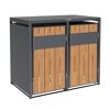 Mülltonnenbox 'Varius' Stahl 2 x 240 l anthrazit/Holzoptik 132 x 80 x 116 cm