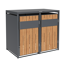 Mülltonnenbox 'Varius' Stahl 2 x 240 l anthrazit/Holzoptik 132 x 80 x 116 cm
