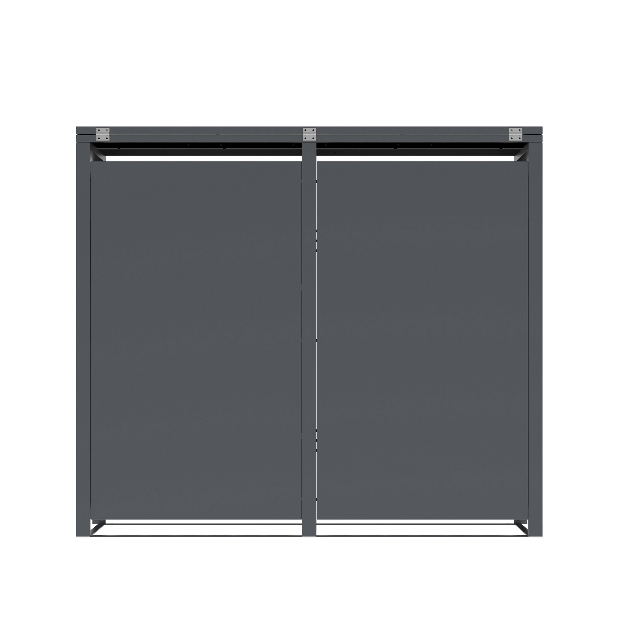 Mülltonnenbox 'Varius' Stahl 2 x 240 l anthrazit/Holzoptik 132 x 80 x 116 cm