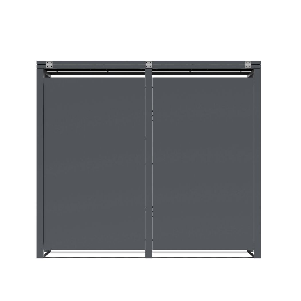 Mülltonnenbox 'Varius' Stahl 2 x 240 l anthrazit/Holzoptik 132 x 80 x 116 cm