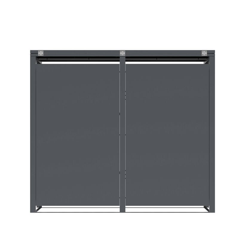 Mülltonnenbox 'Varius' Stahl 2 x 240 l anthrazit/Holzoptik 132 x 80 x 116 cm
