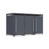 Mülltonnenbox 'Pedura' Stahl 3 x 240 l anthrazit 199 x 80 x 116 cm, mit Fußpedal