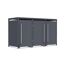 Mülltonnenbox 'Pedura' Stahl 3 x 240 l anthrazit 199 x 80 x 116 cm, mit Fußpedal
