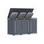 Mülltonnenbox 'Pedura' Stahl 3 x 240 l anthrazit 199 x 80 x 116 cm, mit Fußpedal