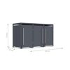 Mülltonnenbox 'Pedura' Stahl 3 x 240 l anthrazit 199 x 80 x 116 cm, mit Fußpedal