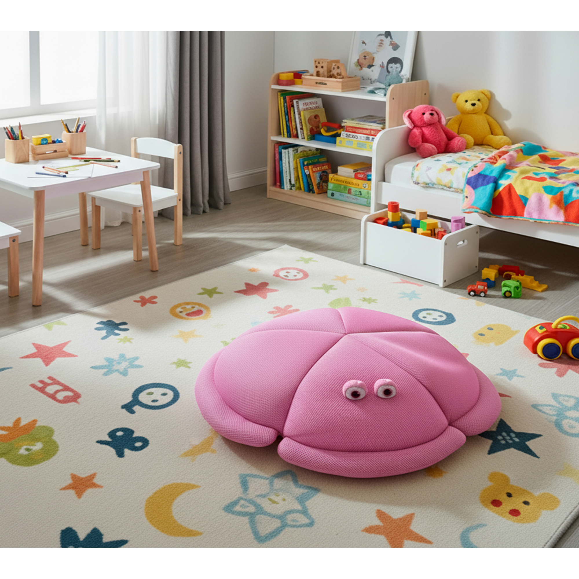 Sitzsack und Schwimmtier 'Qualle' pink 80 x 18 x 80 cm