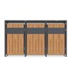 Mülltonnenbox 'Varius' Stahl 3 x 240 l anthrazit/Holzoptik 198 x 80 x 116 cm
