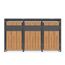 Mülltonnenbox 'Varius' Stahl 3 x 240 l anthrazit/Holzoptik 198 x 80 x 116 cm