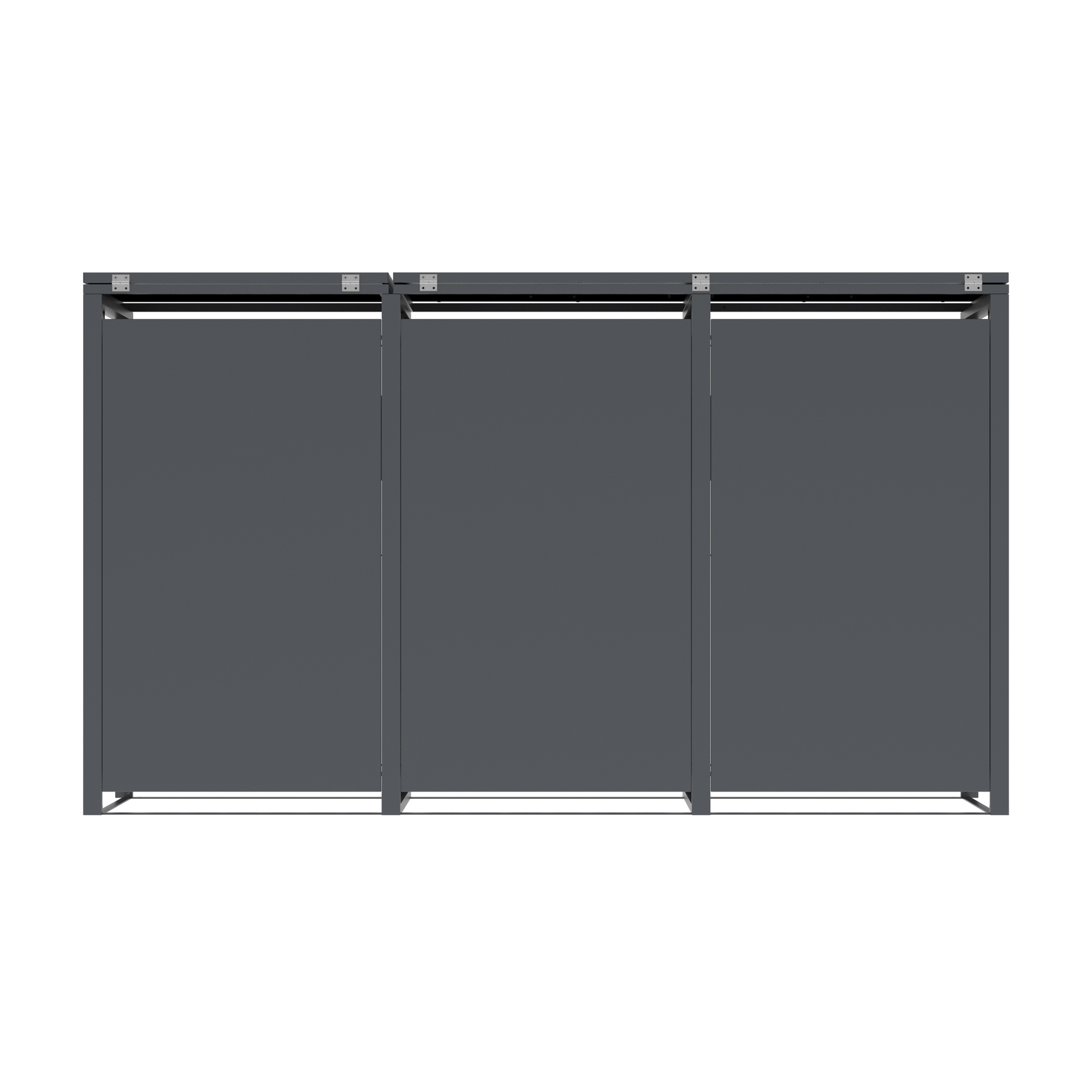 Mülltonnenbox 'Varius' Stahl 3 x 240 l anthrazit/Holzoptik 198 x 80 x 116 cm